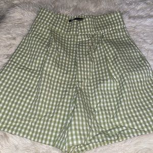Gingham high waisted shorts